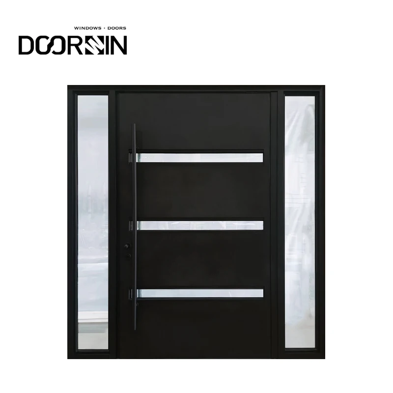 Modern Minimalist Aluminum Composite Patio Door Insulated Entry with Glass Pivot Style for Outdoor Use Fiberglass Screen Netting