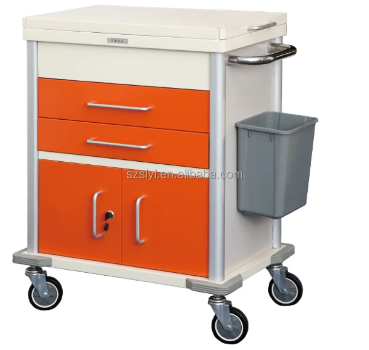 Hospital Emergency ABS Treatment Medical Trolley With Drawer