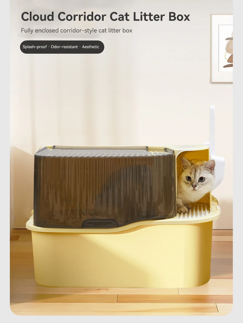 Litter Box Oversized Hallway Type Spatter-proof Fully Enclosed Litter Box Poop Bowl Deodorant Cat Toilet Cat Supplies details