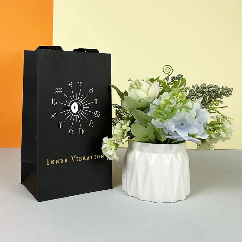 Custom Print Gift Bags | Lipack Luxury Black Cardboard Ribbon Handle Bag OEM Wholesale Price Paper Bags For Watches