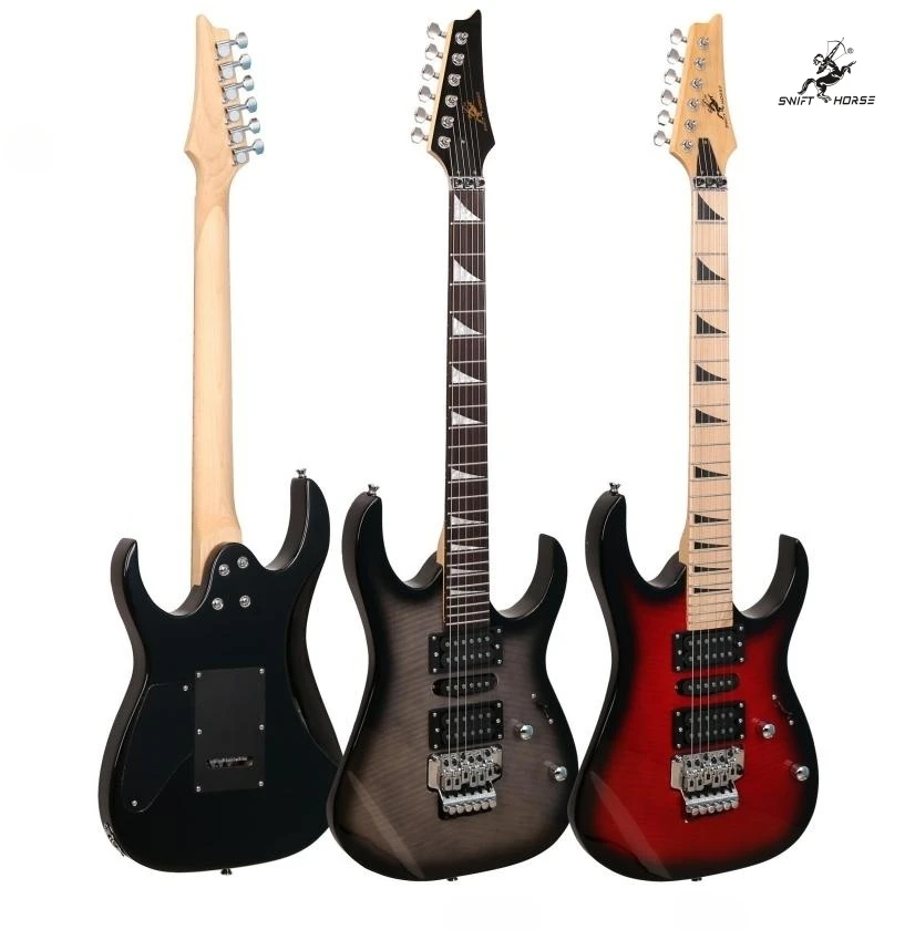 フライングVシェイプ24フレットHSHピックアップエレキギターバック6弦