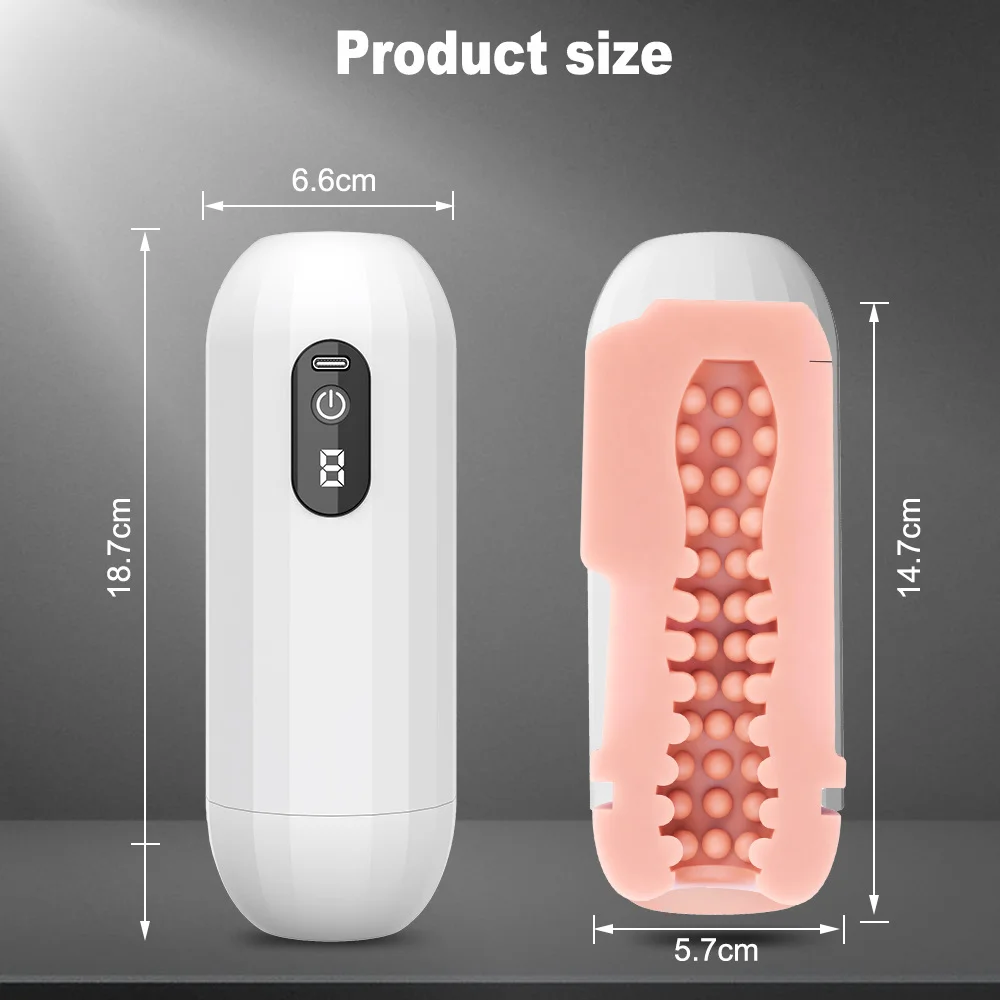 7 Frequencies Transparent Male Masturbator Cup Soft Pussy Vagina Sex Toys TPE Endurance Exercise Tool with Vibration Feature