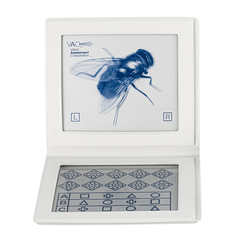 Optometry Stereo Fly Vision Test (SO001) for Evaluation of Gross Stereopsis and Fine Depth Perceptiont Charts for Eye Exams