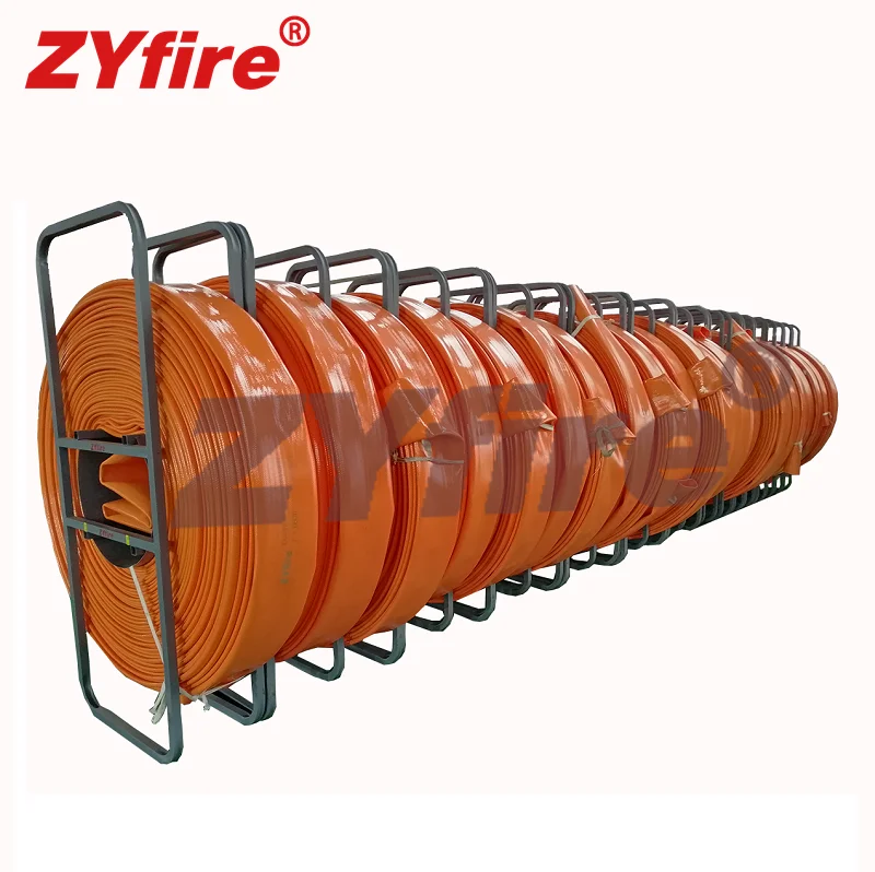 ZYfire Large Diameter TPU Layflat Drag Water Hose Orange Color for Agricultural Irrigation Sludge Discharge High Pressure