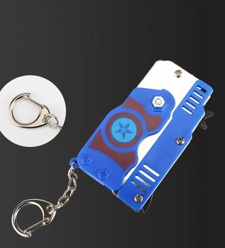 Резиновая лента пистолет мини металлический складной с брелоком и резинкой для стрельбы игры для взрослых и детей