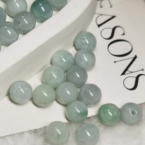 Maotian 2026 Beaded Natural Stone Jewelry 7.5mm Round Smooth Jade Loose Cushion/pear Gemstones Diamond Material 8mm High