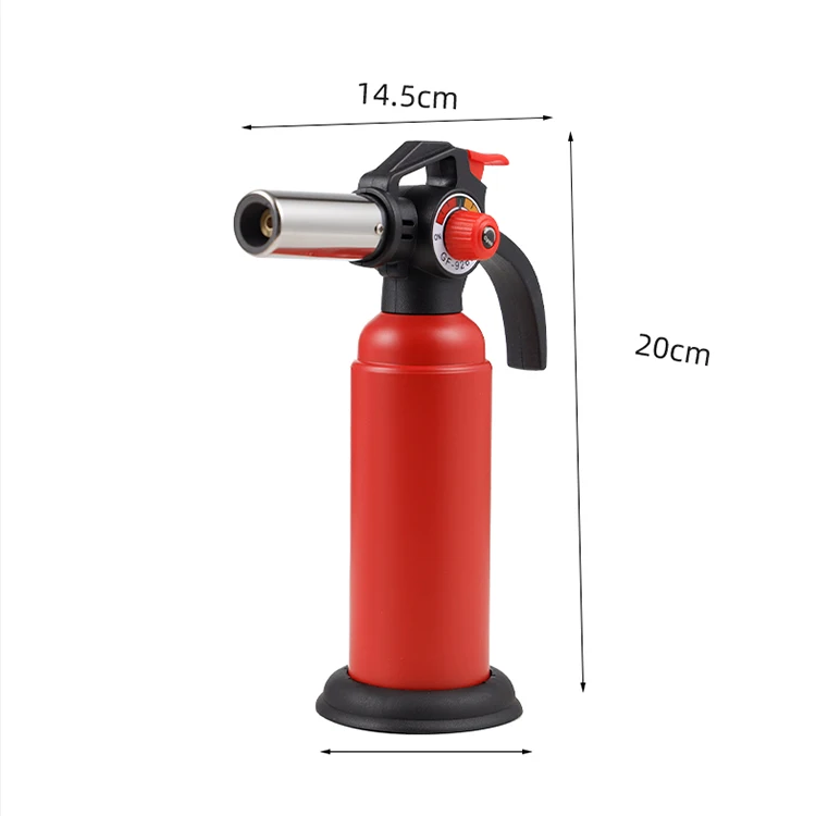 GF-9263 Camping Wholesale Custom 1300c Handheld Fire Extinguisher Shape Big Butane Torch Kitchen Blow Lighter Refillable
