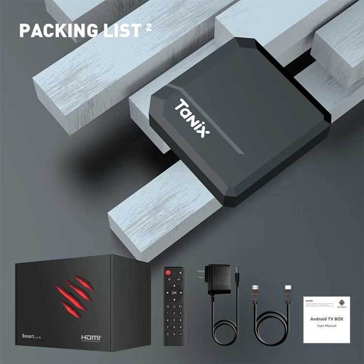 2024 New Tanix TX2 4K Android Tv Box 12.0 Smart TVBox H618 2.4G/5Ghz Wifi 100M 4K HD 2GB 16GB Smart Tv Android Box Set-Top Box