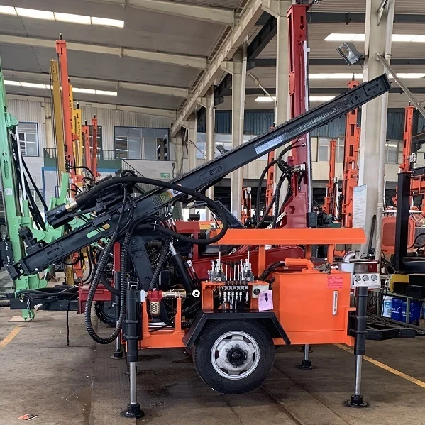 120 м/130 м/200 м/260 м установка для бурения водяных скважин с прицепом гидравлическая ножка двухколесная