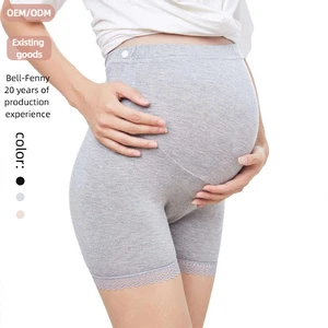 Soft Safety Short Women Over the Bump High Waisted Postpartum Short Pants Adjustrable Strap Maternity Panties