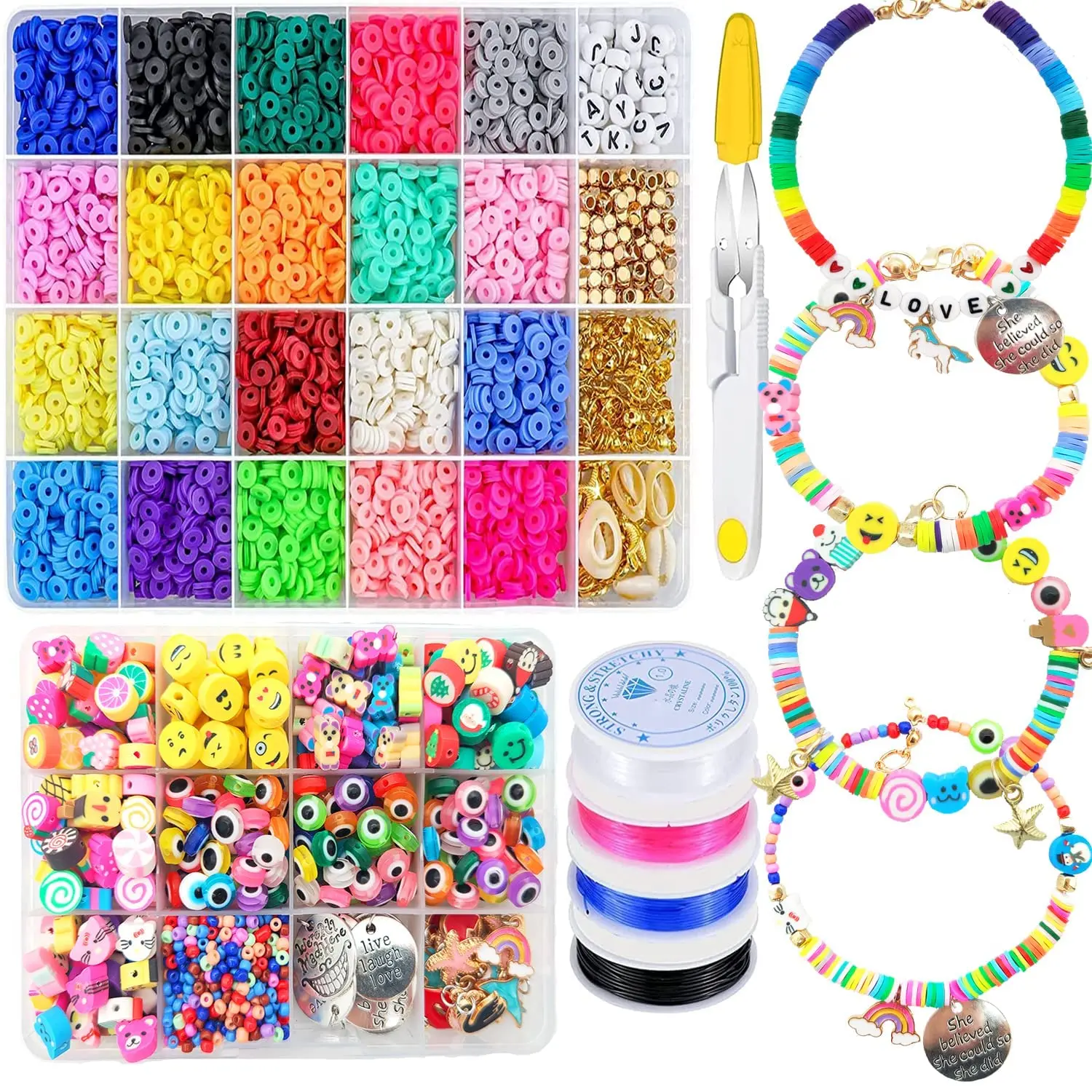6000 clay beads bracelet making kit