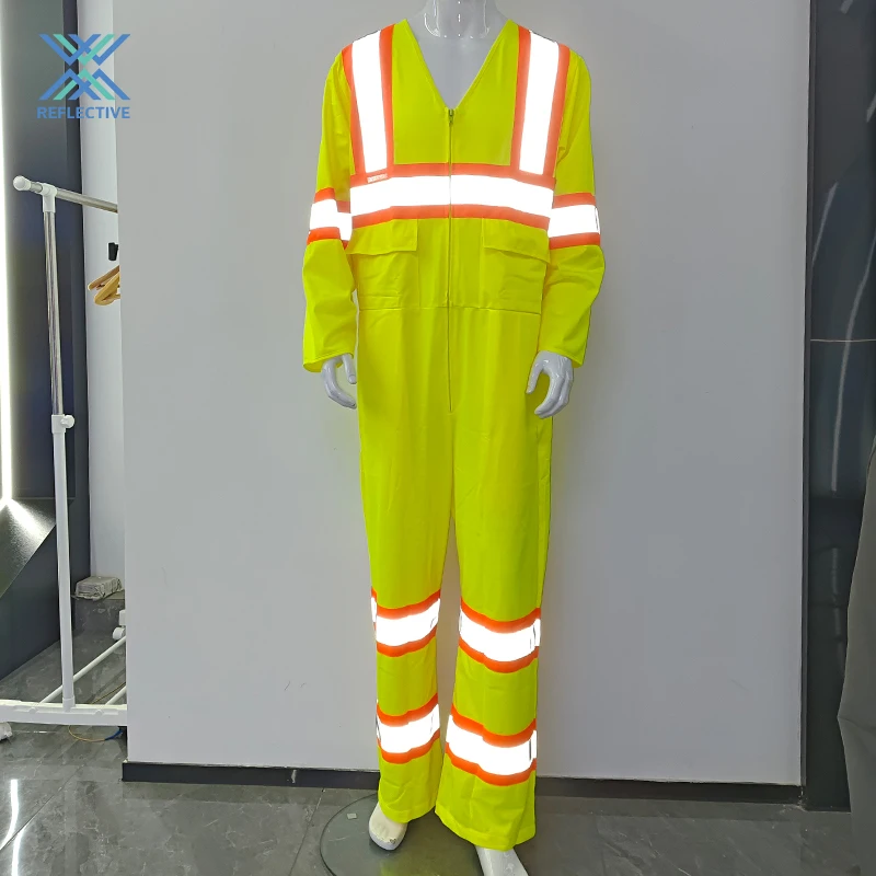 LX Customizable Reflective Safety Coverall New Design Overall Suit with Reflector for Work Safety Work Coverall Logo Support