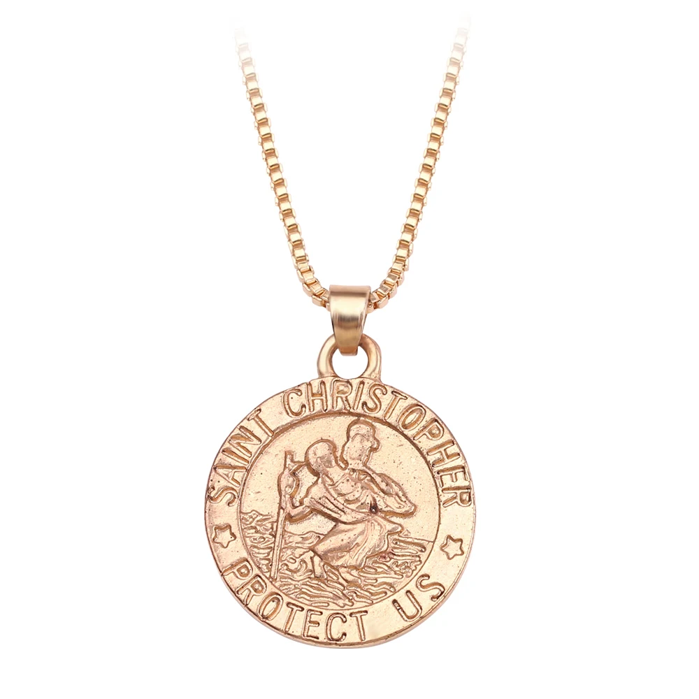 Christopher Necklace,Medallion Pendant 