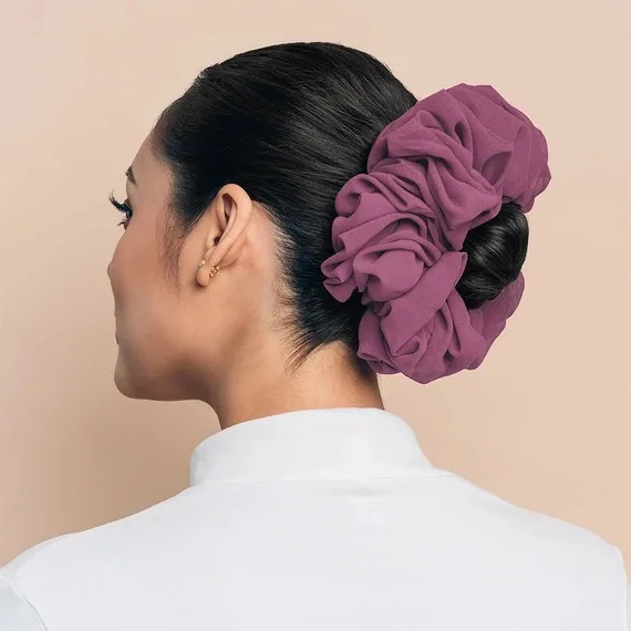 Wholesale Women Large Oversized Hair Headband Chiffon Hair Elastic Scrunchies  Hair Accessory Giant Scrunchies