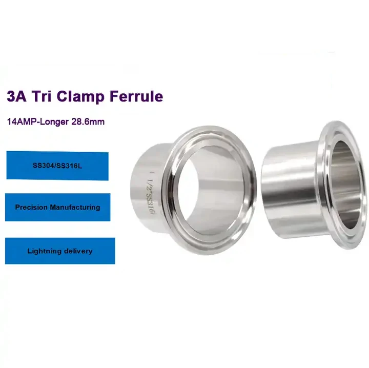 TKFM SS304 SS316L 3A TC Sanitary Butt Welding Tri Clamp Ferrule Connector Joint