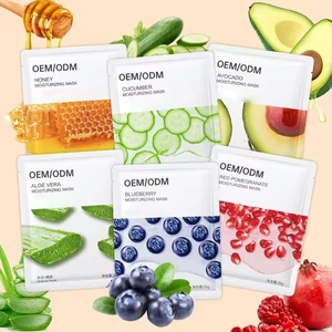 OEM Natural Plant Fruit Foil Serum Collagen Glycerin Pearl Korean Skin Care Revitalizing Moisturizing Sheet Mask for Face