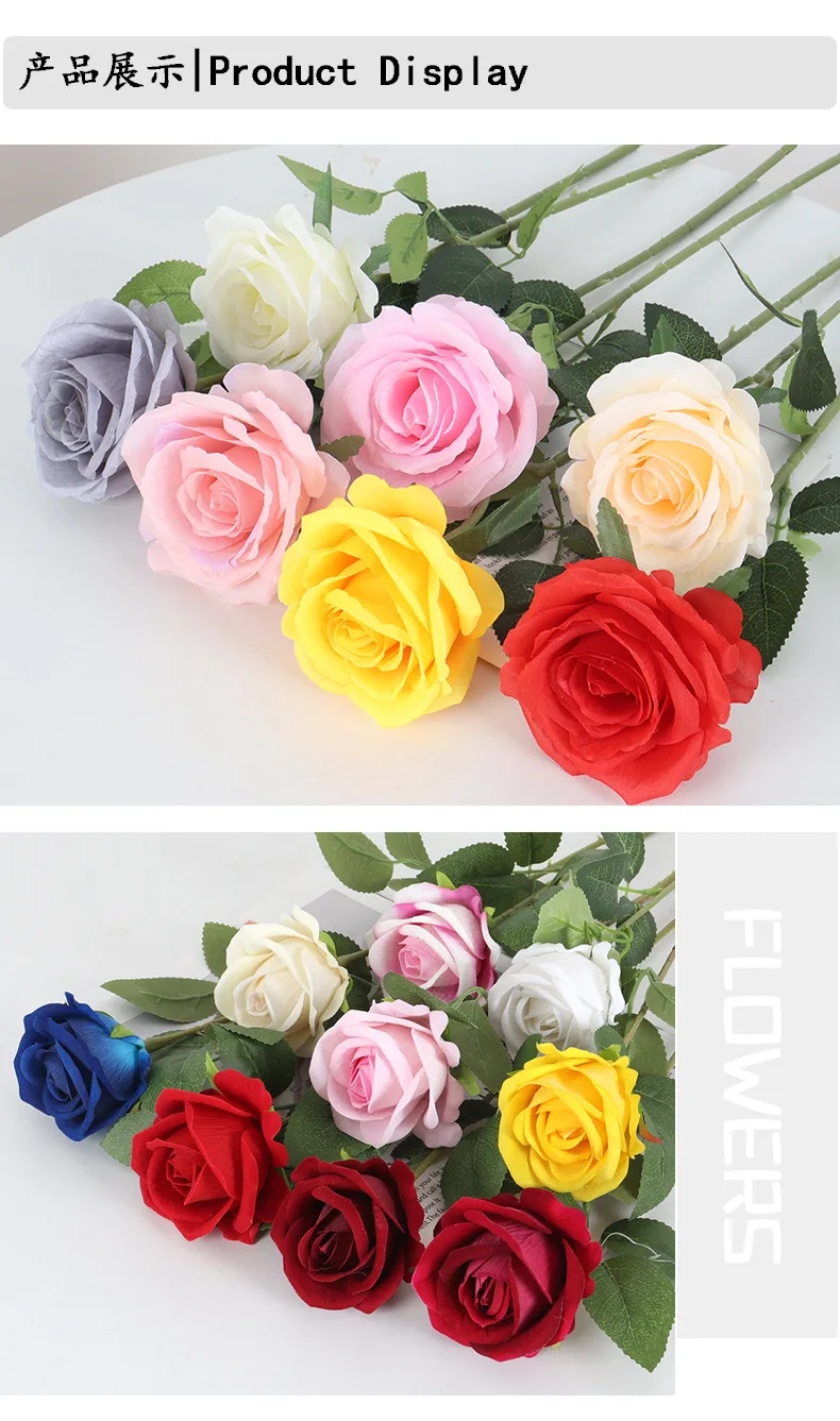 Silk Single Rose Pearl Flower Artificial Rose Eco-friendly Thanksgiving Graduation Christmas Mother's Day Easter Valentine's Day