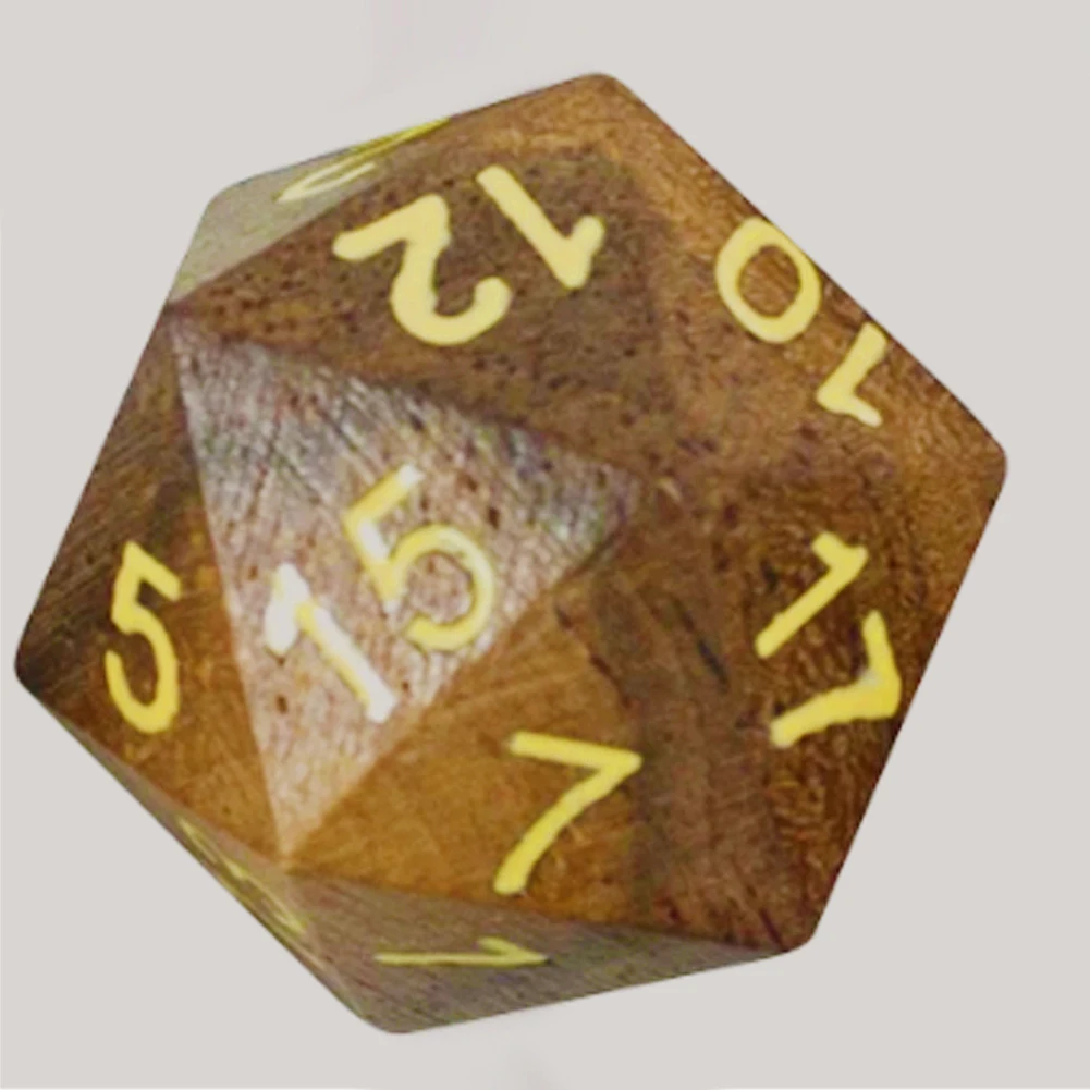 DND Wooden Dice Set 4 6 8 10 12 15 Sided 18mm 20mm Wooden Color Solid Wood Black Dice Points Rounded Wine Bulk Mahjong Dice