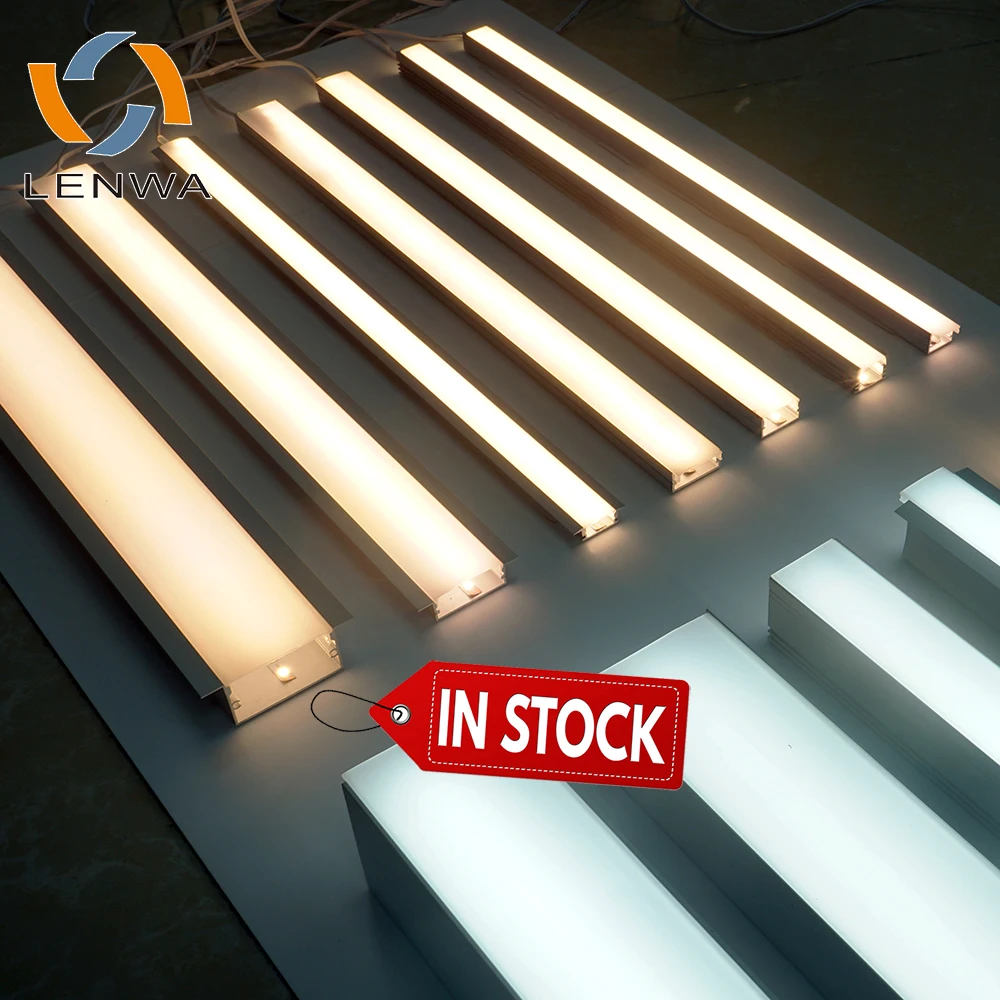 LENWA Light Groove LED Slot Profile Lighting Extrusion Strip Groove Diffuser Aluminum Mounting Casing Support System for Cabinet