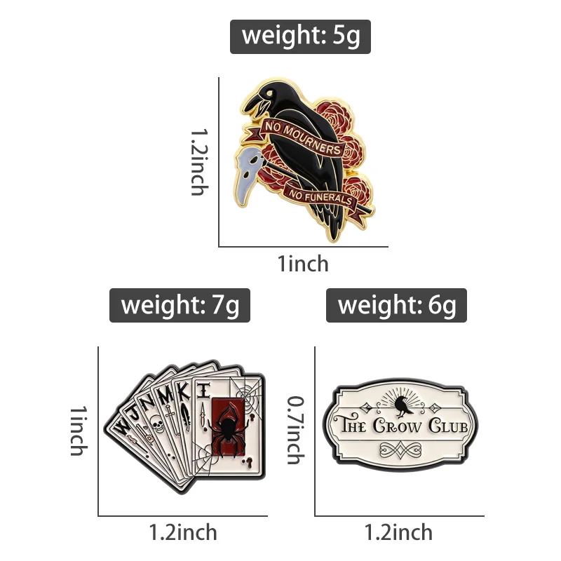 Six of Crows Enamel Pin - Red Rose Crow Grishaverse Brooch