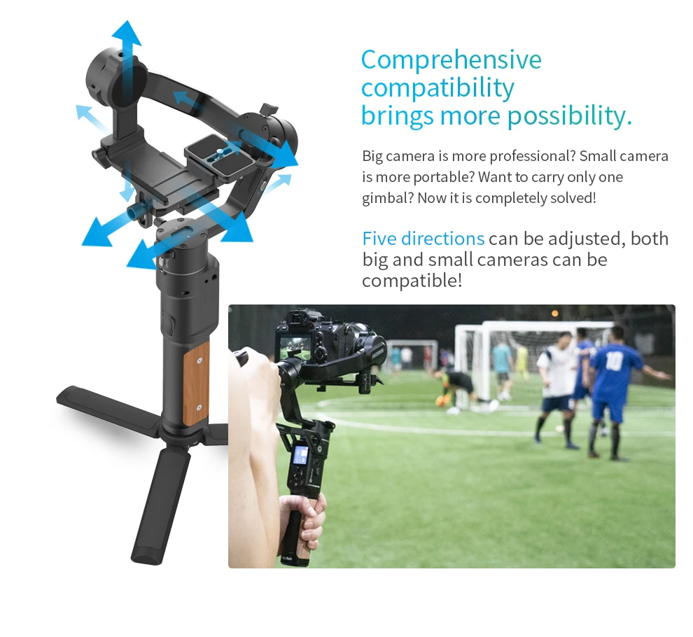Foldable Release 3-Axis DSLR Camera Gimbal Stabilizer