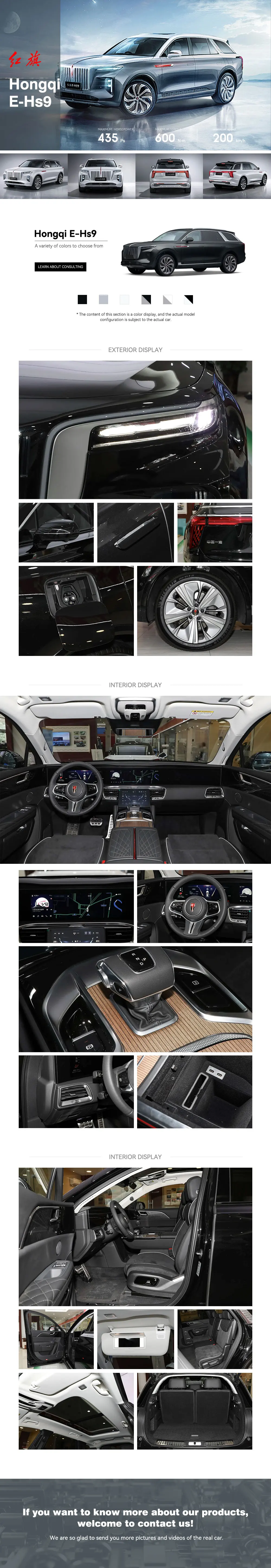 In Stock New Energy Vehicles Hongqi E-Hs9 5-Door 7-Seat SUV 690KM Long range 2024 Hot Edition Electric Cars For Sale supplier