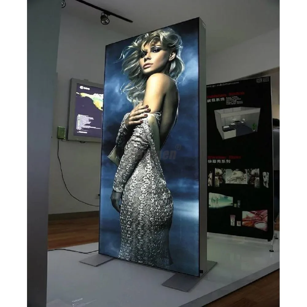 product trade show displays led advertising aluminum frameless lightbox led indoor led stand advertising fabric light box-2