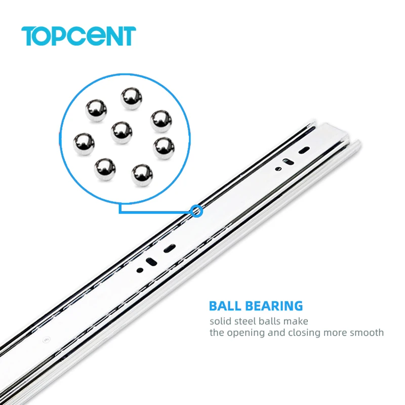 TOPCENT Telescopic Drawer Rails Telescopic Channel Ball Bearing Slide Furniture Sliders Drawer Slide Rail Drawer Slide