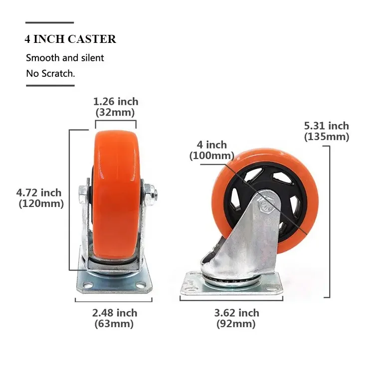 Factory Direct Supply Caster Wheel Inch With Brake Industrial Wheel