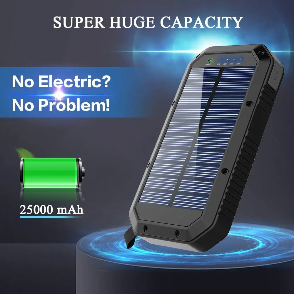 Manual for 20000mah Shockproof Wireless Solar Power Bank