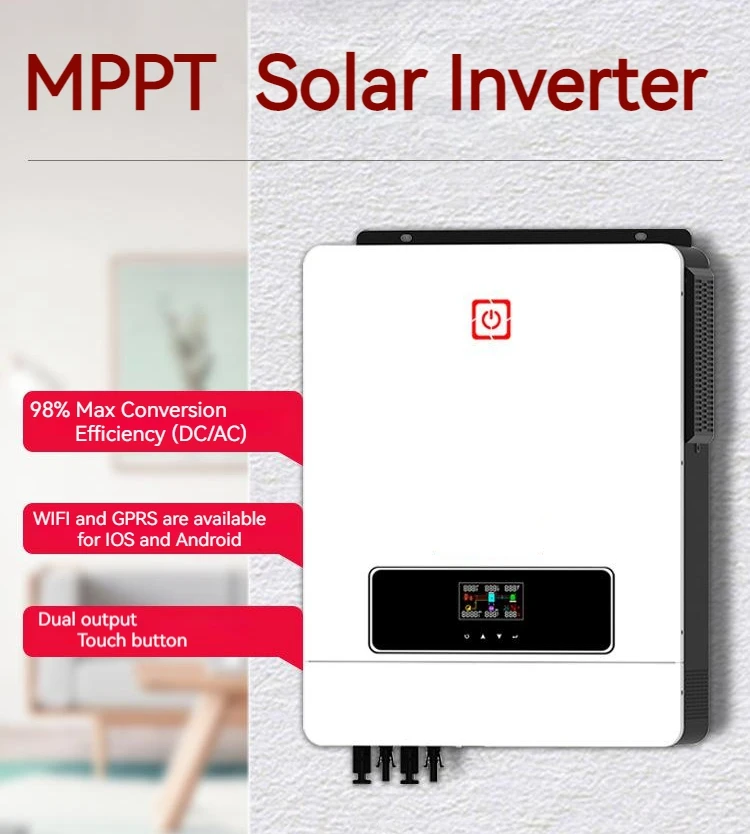 DEMUDA 8.2KW 10.2KW 48V 220VAC Pure Sine Wave Solar Hybrid Inverter Dual MPPT Inverter Charger For Solar Energy System
