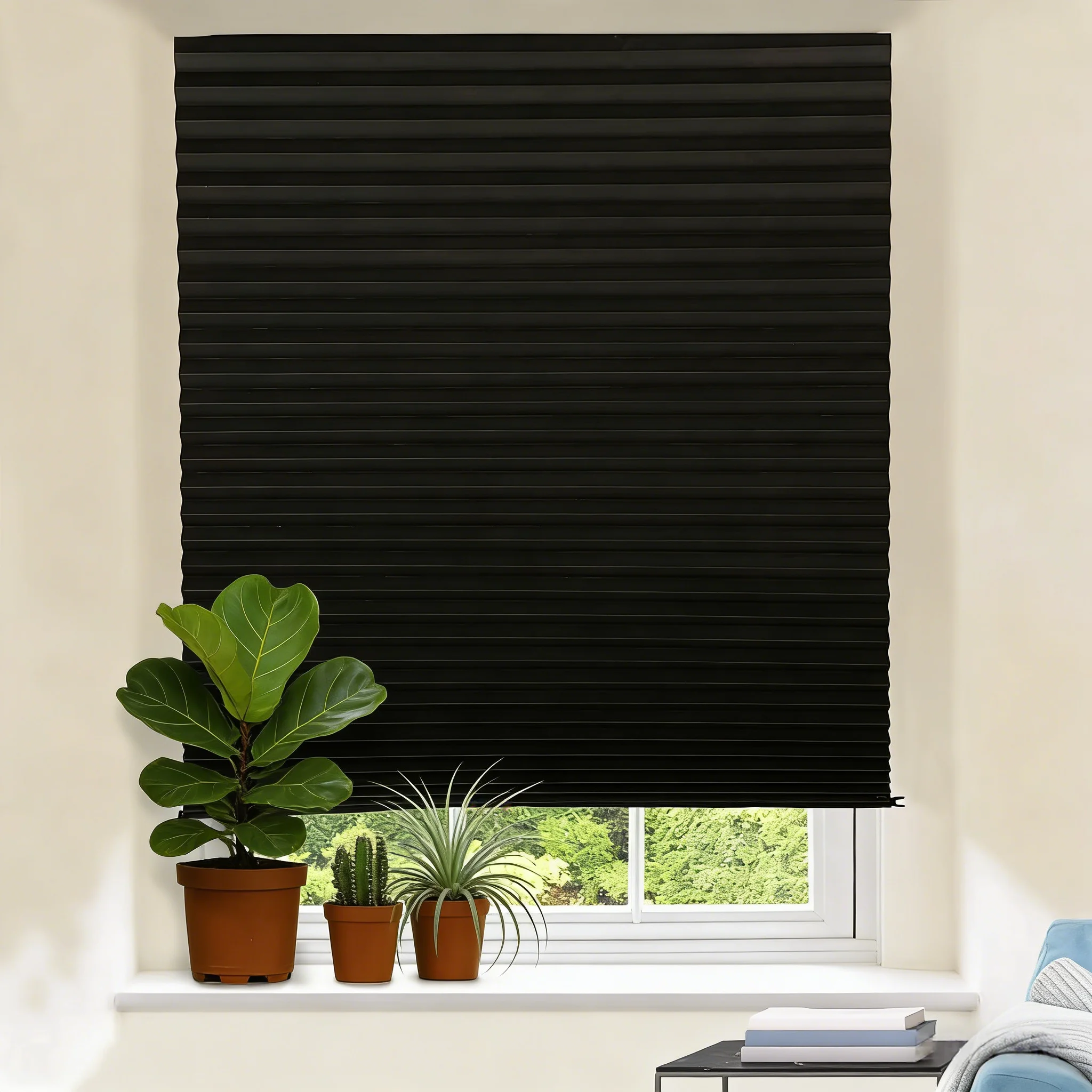 अस्थायी फूलदार कागज के ब्लाइंड्स, स्व-चिपकने वाले, ड्रिल के बिना लगाए जाने वाले घर के लिए विंडो शेड्स