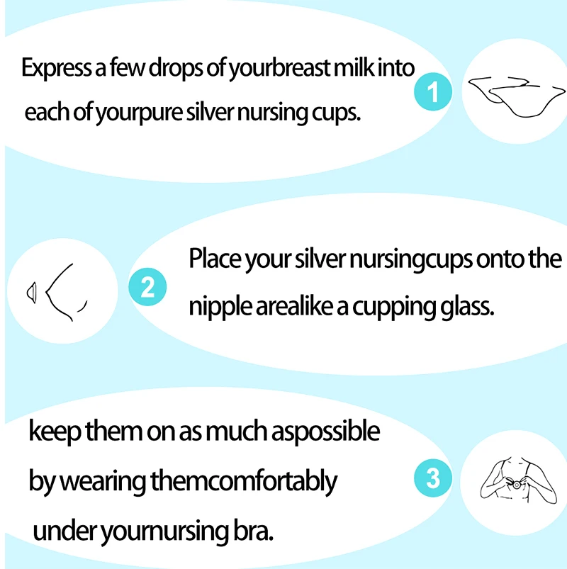 Best Seller Sterling 999 Silver Nursing Cups Ring Breast Feeding Reuse