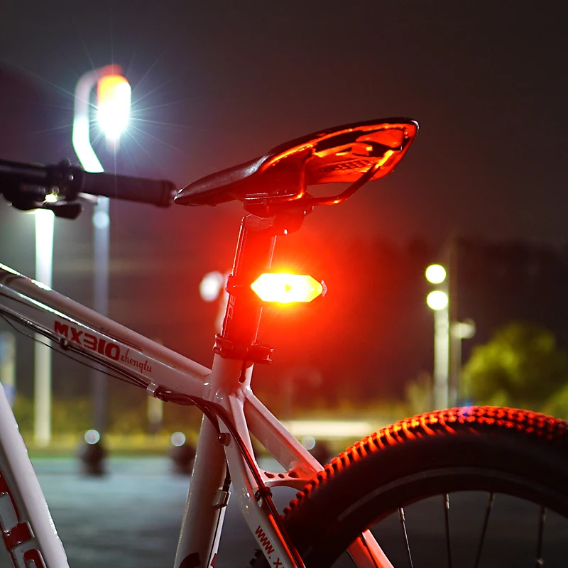 Wireless Remote Control Bicycle Light USB Charging Night Riding Tail Light LED Mountain Bike Safety Warning Light Accessories