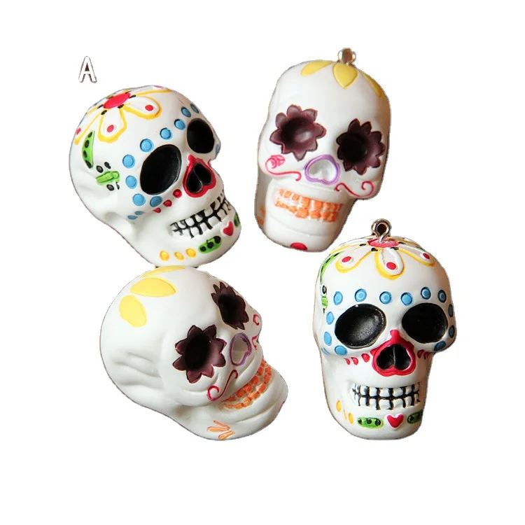 White Skull Halloween Polymer Sprinkles, Spooky Faux Sprinkles