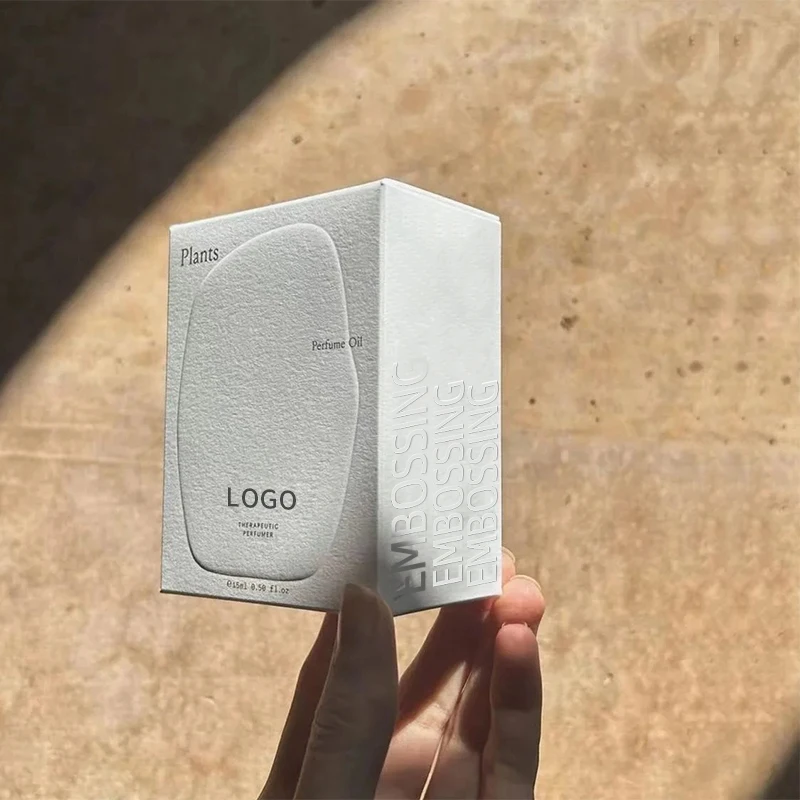 White Custom Embossing Paper Boxes Embossed Packaging Box for Cosmetic Perfume with Foil Stamping