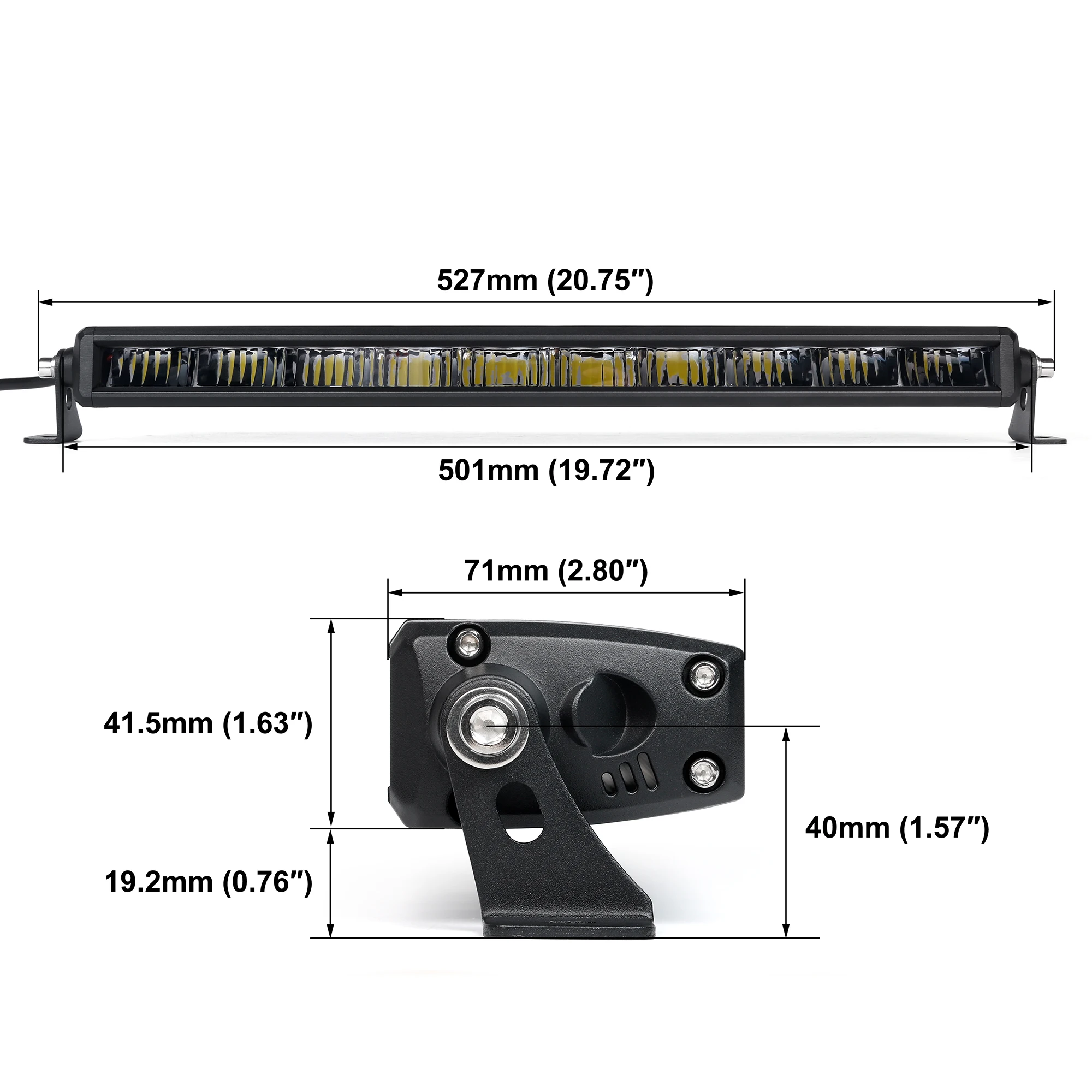 Screwless Design 150W Off Road Single Row Slim 20 Inch LED Light bar