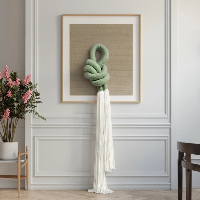 Eouse Bohemian Hand Woven Tassel Cotton Art Deco Style Wall Decoration for Home Living Room Hanging Ornaments