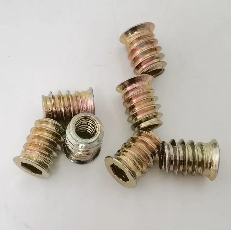Furniture Wood Insert Nut M5 M6 M8 Threaded Inserts For Wood Insert Nut