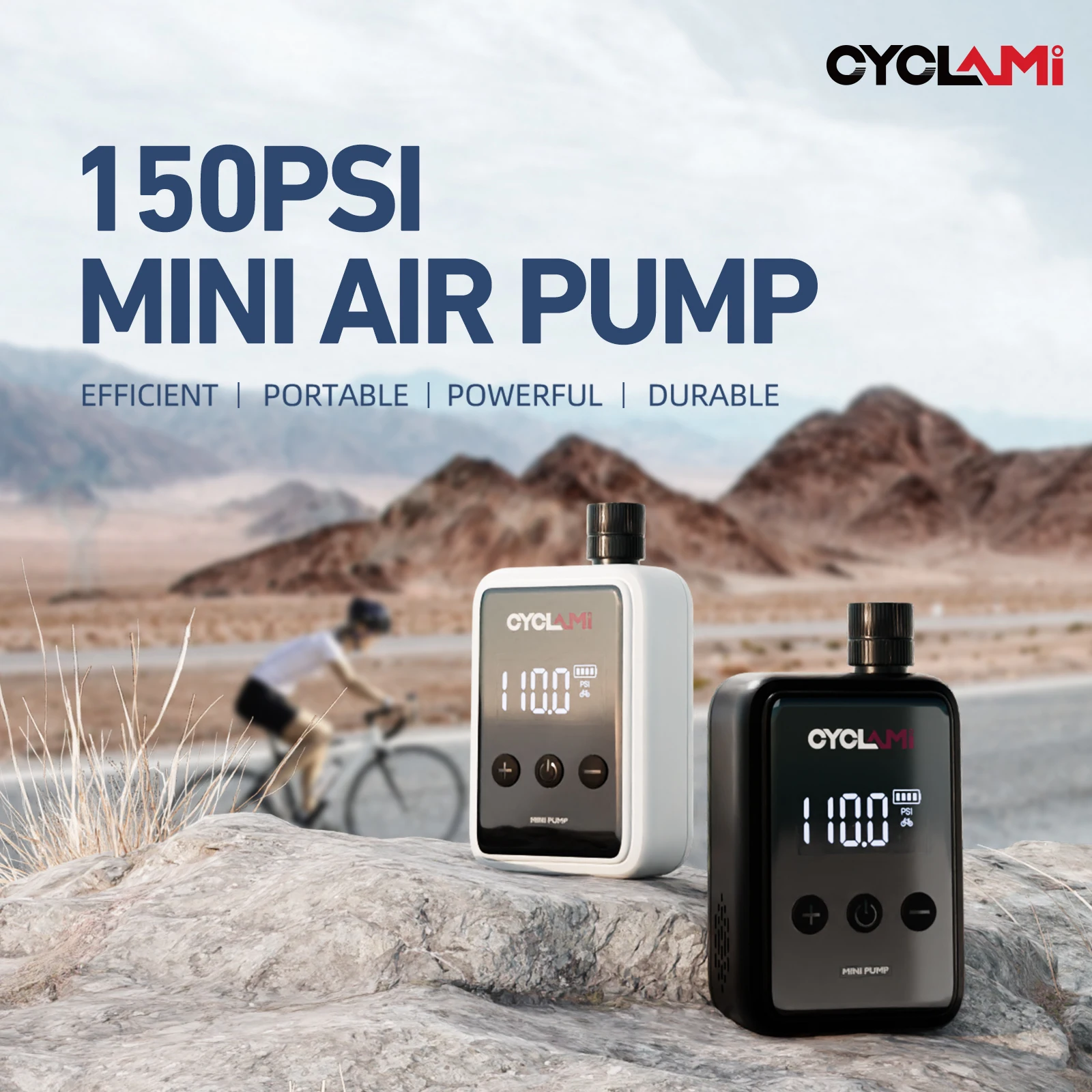 CYCLAMI 150 PSI Bike Pump Electric Portable Mini Bicycle Tires Pump with  Digital Gauge Tire Inflator Bike Air Pump