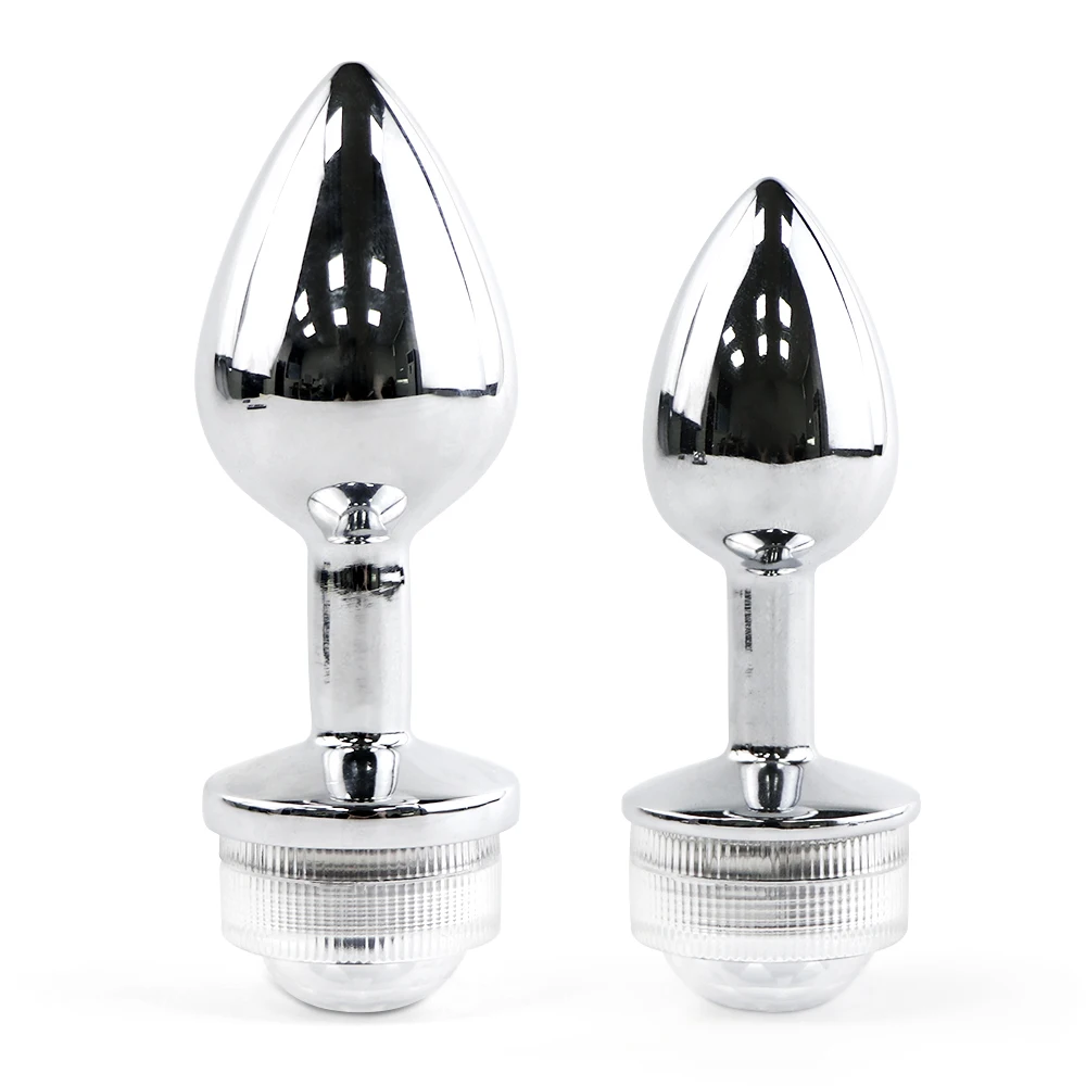 Aimitoy No Vibrator Remote Control Change Colorful Ass Lamp Anal Dilatation Metal Sex Toys Women Light up Butt Led Anal Plug