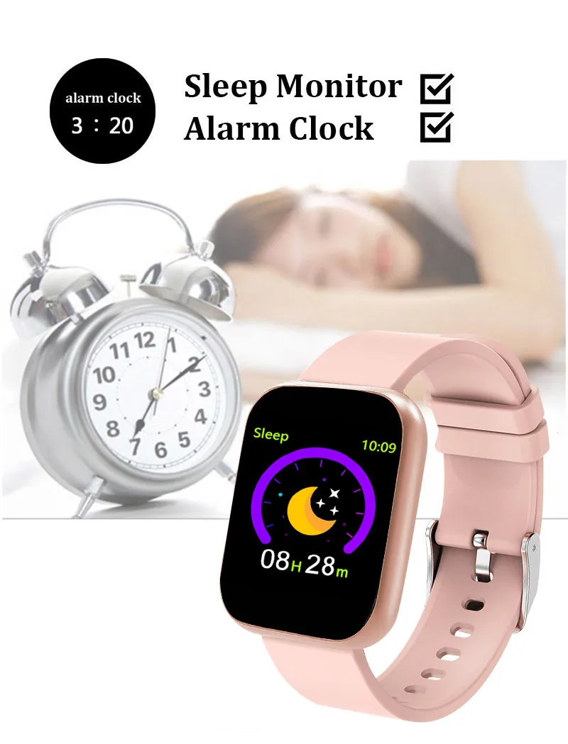 Dropshipping IP67 Information Push Shake To Take Pictures 1.3 Inch Screen Y68 Plus Smart Watch 2022