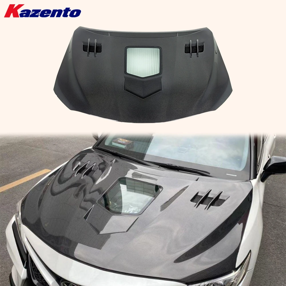 Toyota Camry XV70 Sedan 17-23 Carbon Fiber KZ Style Front Vented Clear Hood