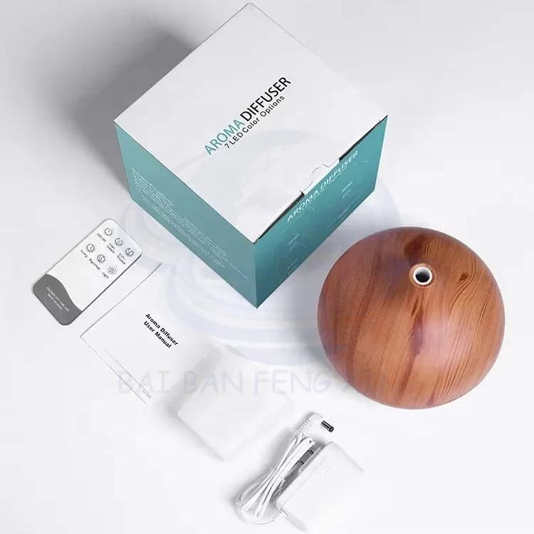 アロマディフューザー 木目調 家庭 寝室 ホテル 超音波 エッセンシャルオイル ミスト 加湿器 7