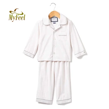 Winter Spring Cotton White Embroidery Logo Pyjamas Bebes Girls Baby Kids Pijamas Pajamas Set Pjs Sleepwear