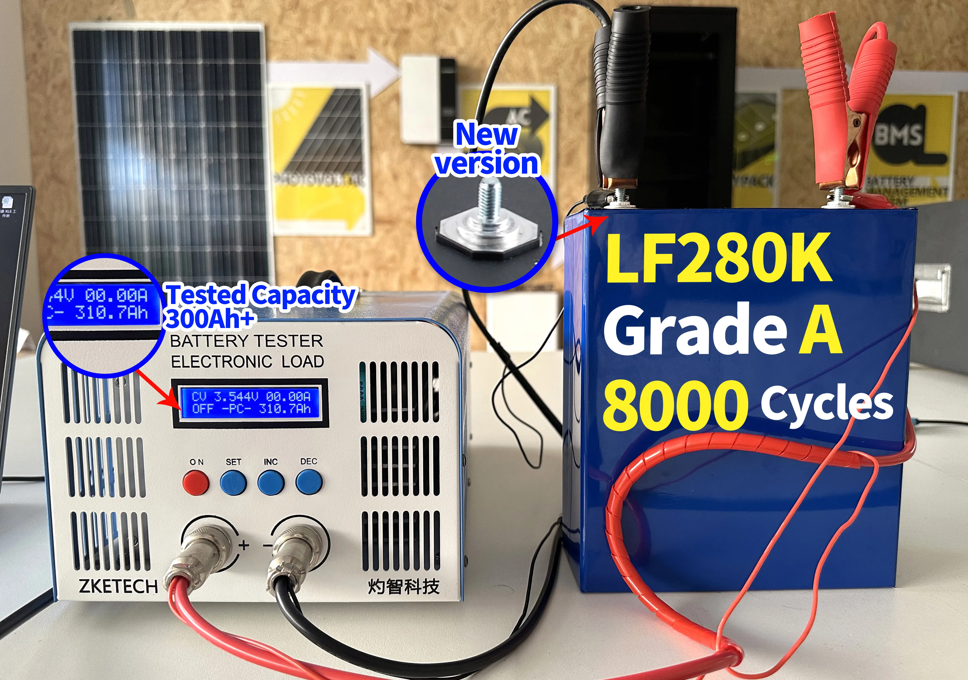 2024 Grade A+ 8000 Cycles Lf280k 310ah 3.2V Lifepo4 Battery