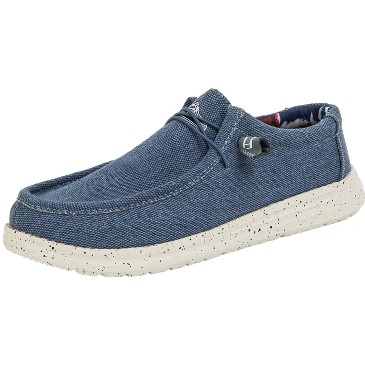 Men's Casual Slip-on Loafers Flat Boat Stretch Canvas Shoes for Walking Fashion Leisure Lightweight 