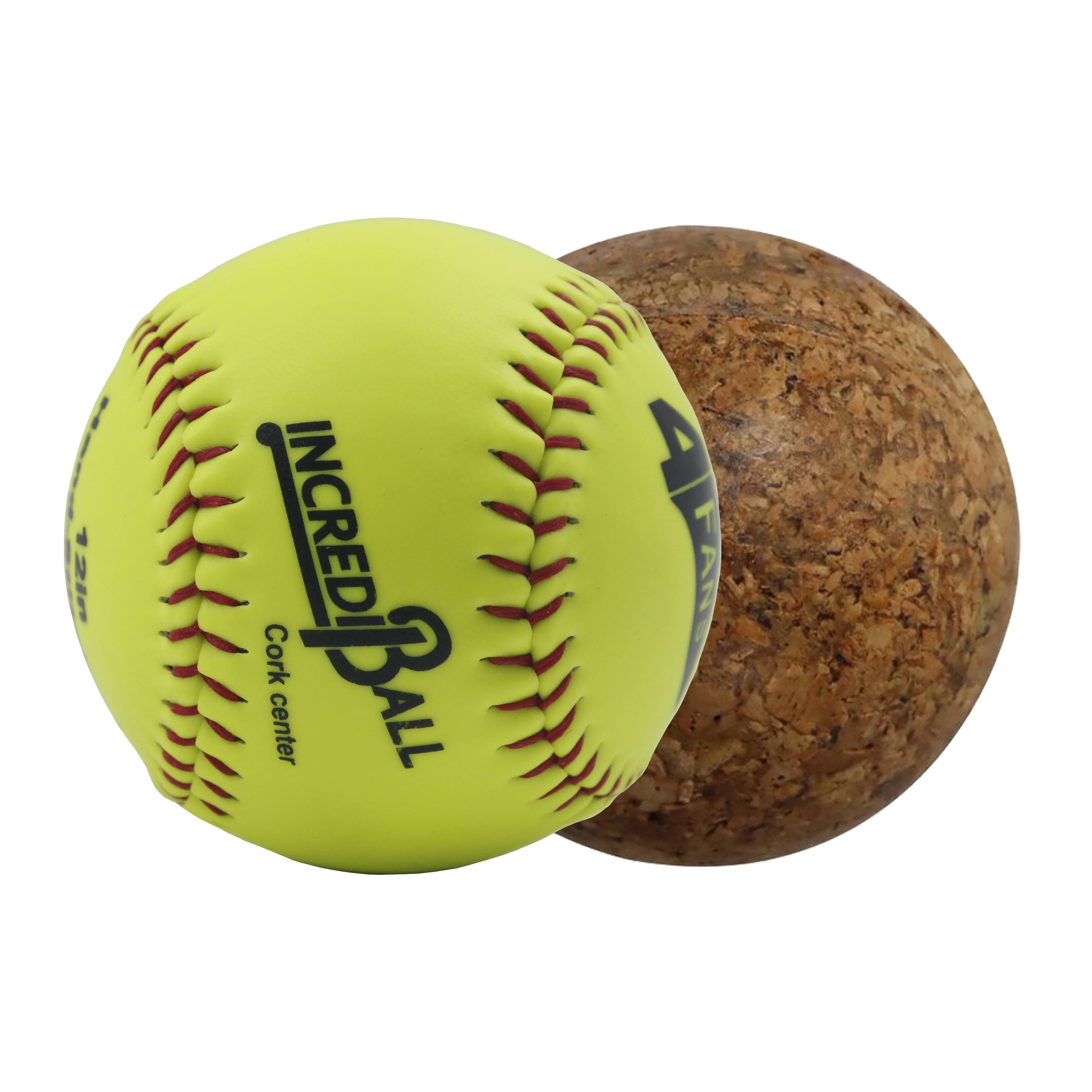 Factory Price 12 Inch Synthetic Leather Cover Softball High Grade Cork
