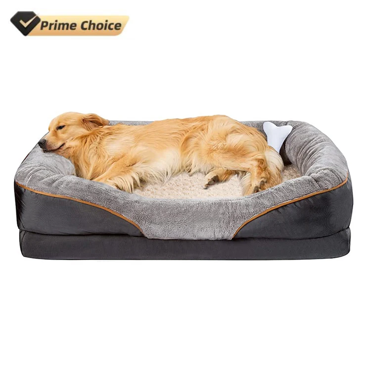 Luxury Large Dog Bed Orthopedic Memory Foam Pet Dog Beds With Removable