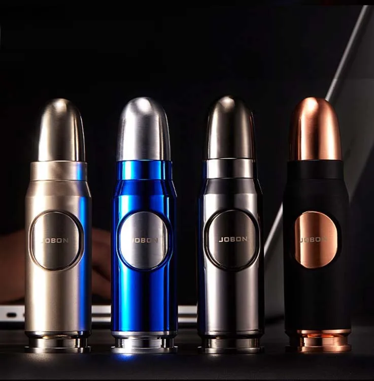 Креативная ветрозащитная надувная Зажигалка в форме пули, прямая в синий огонь, уличная ветрозащитная зажигалка